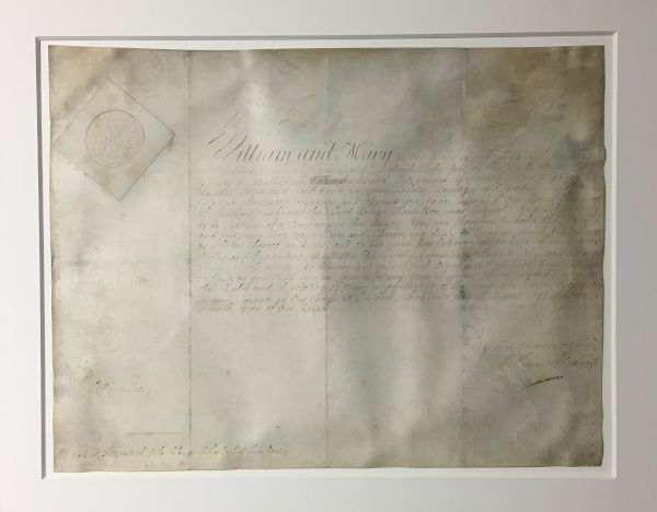 Royal Warrant signed by William III W&M manuscript