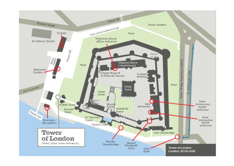 Tower of London site map